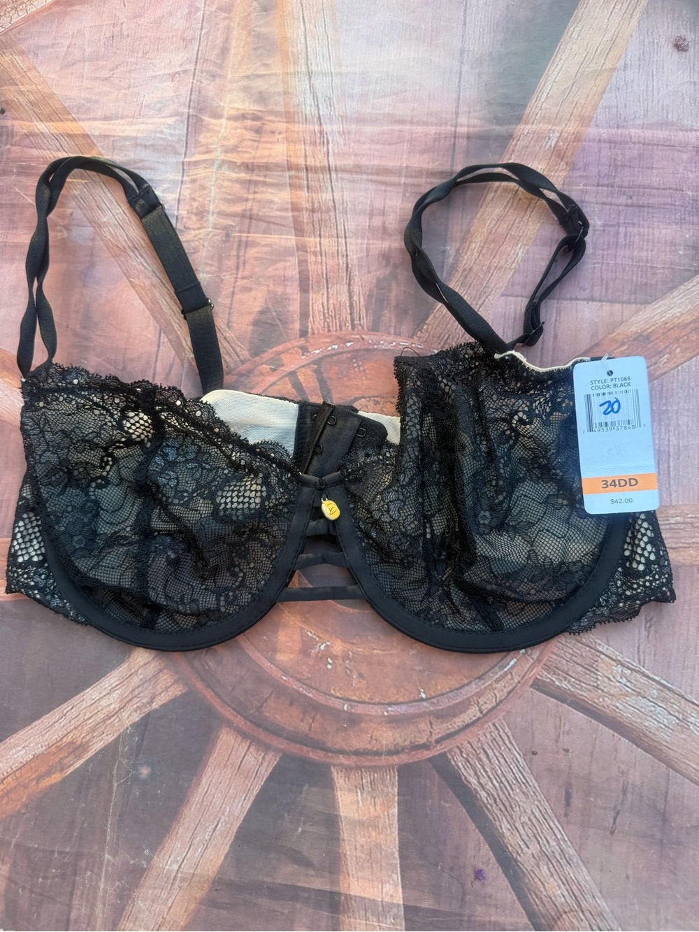 Black Lace Underwire Bra - 34DD